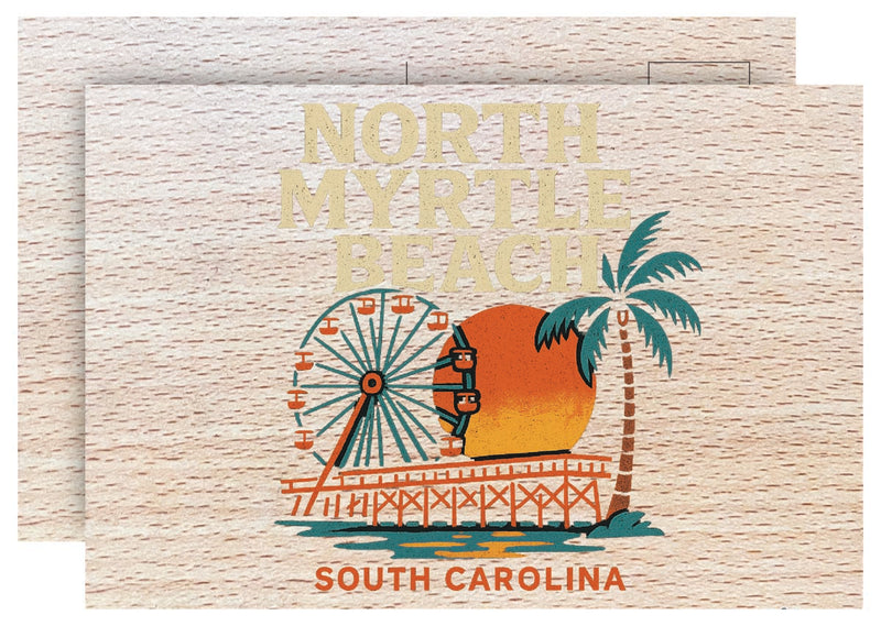 North Myrtle Beach South Carolina Vintage Full Color Vintage Design 4 x 6 Souvenir Wood Postcard