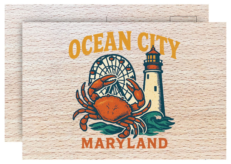 Ocean City Maryland Vintage Full Color Vintage Design 4 x 6 Souvenir Wood Postcard