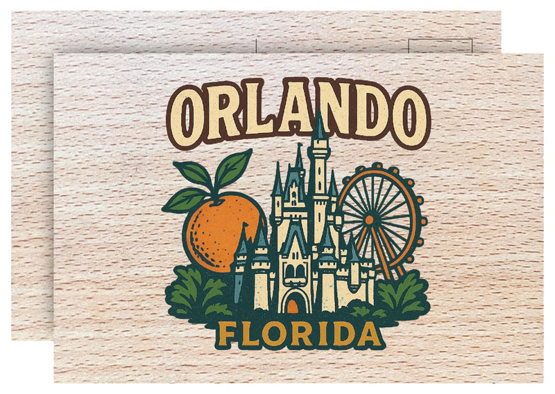 Orlando Florida Vintage Full Color Vintage Design 4 x 6 Souvenir Wood Postcard