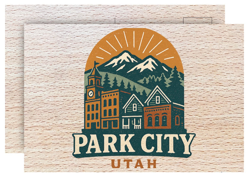 Park City Utah Vintage Full Color Vintage Design 4 x 6 Souvenir Wood Postcard