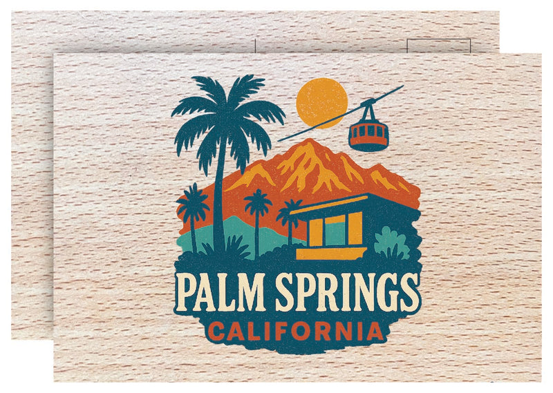 Palm Springs California Vintage Full Color Vintage Design 4 x 6 Souvenir Wood Postcard