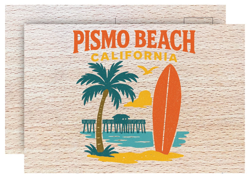 Pismo Beach California Vintage Full Color Vintage Design 4 x 6 Souvenir Wood Postcard