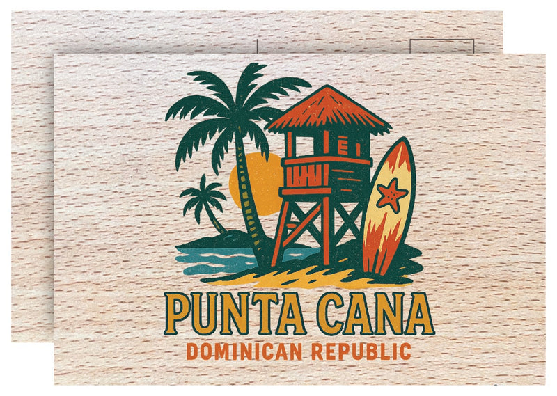 Punta Cana Dominican Republic Vintage Full Color Vintage Design 4 x 6 Souvenir Wood Postcard