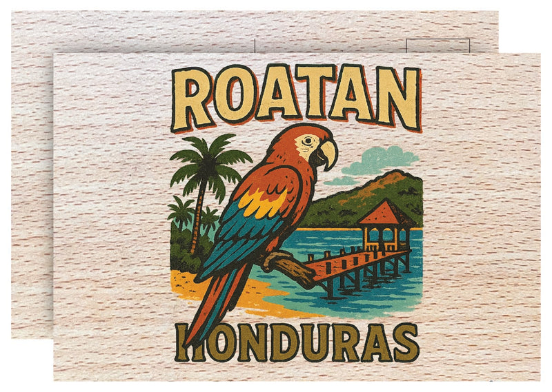 Roatan Honduras Vintage Full Color Vintage Design 4 x 6 Souvenir Wood Postcard