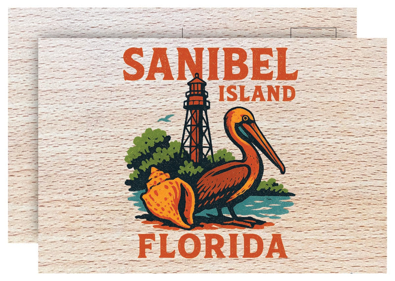 Sanibel Island Florida Vintage Full Color Vintage Design 4 x 6 Souvenir Wood Postcard