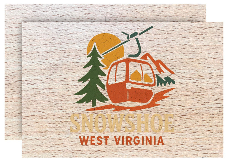 Snowshoe West Virginia Vintage Full Color Vintage Design 4 x 6 Souvenir Wood Postcard