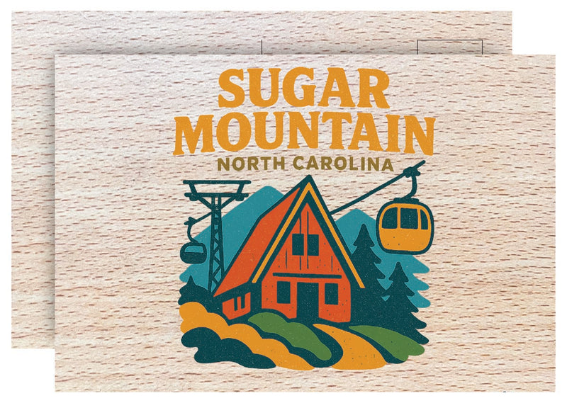 Sugar Mountain North Carolina Vintage Full Color Vintage Design 4 x 6 Souvenir Wood Postcard