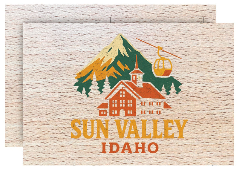 Sun Valley Idaho Vintage Full Color Vintage Design 4 x 6 Souvenir Wood Postcard