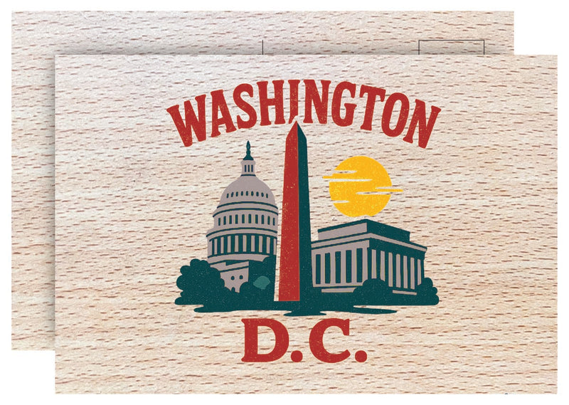 Washington DC Vintage Full Color Vintage Design 4 x 6 Souvenir Wood Postcard