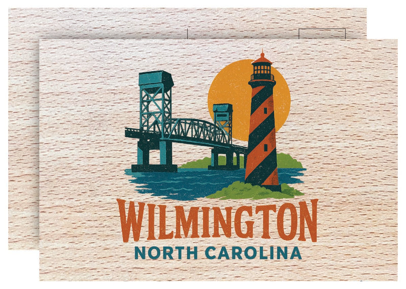 Wilmington North Carolina Vintage Full Color Vintage Design 4 x 6 Souvenir Wood Postcard