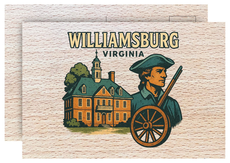 Williamsburg Virginia Vintage Full Color Vintage Design 4 x 6 Souvenir Wood Postcard