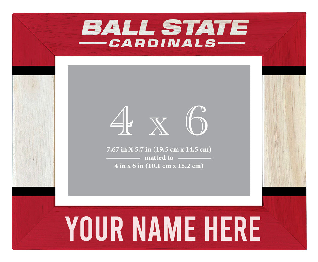 Ball State University Customizable Wooden Photo Frame Matted 4