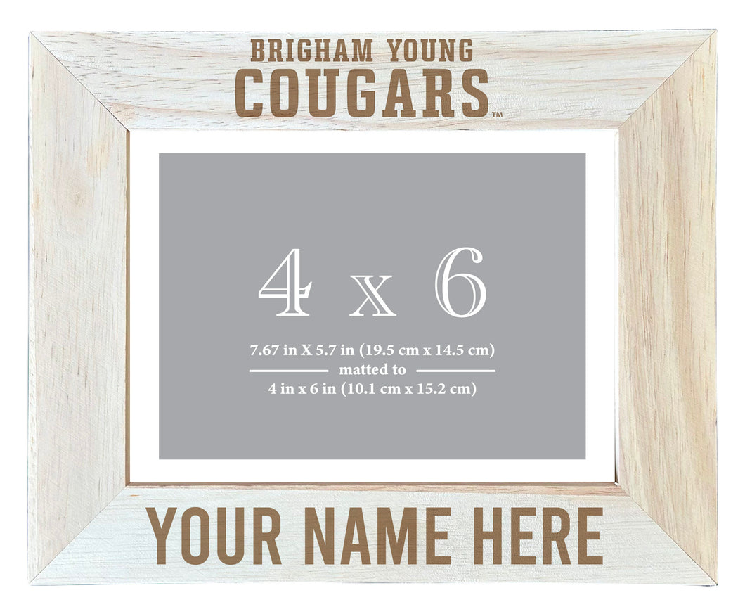 Brigham Young Cougars Customizable Wooden Photo Frame Matted 4