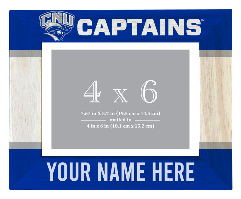 Christopher Newport Captains Customizable Wooden Photo Frame Matted 4"x 6" Officially Licensed Collegiate Product Printed