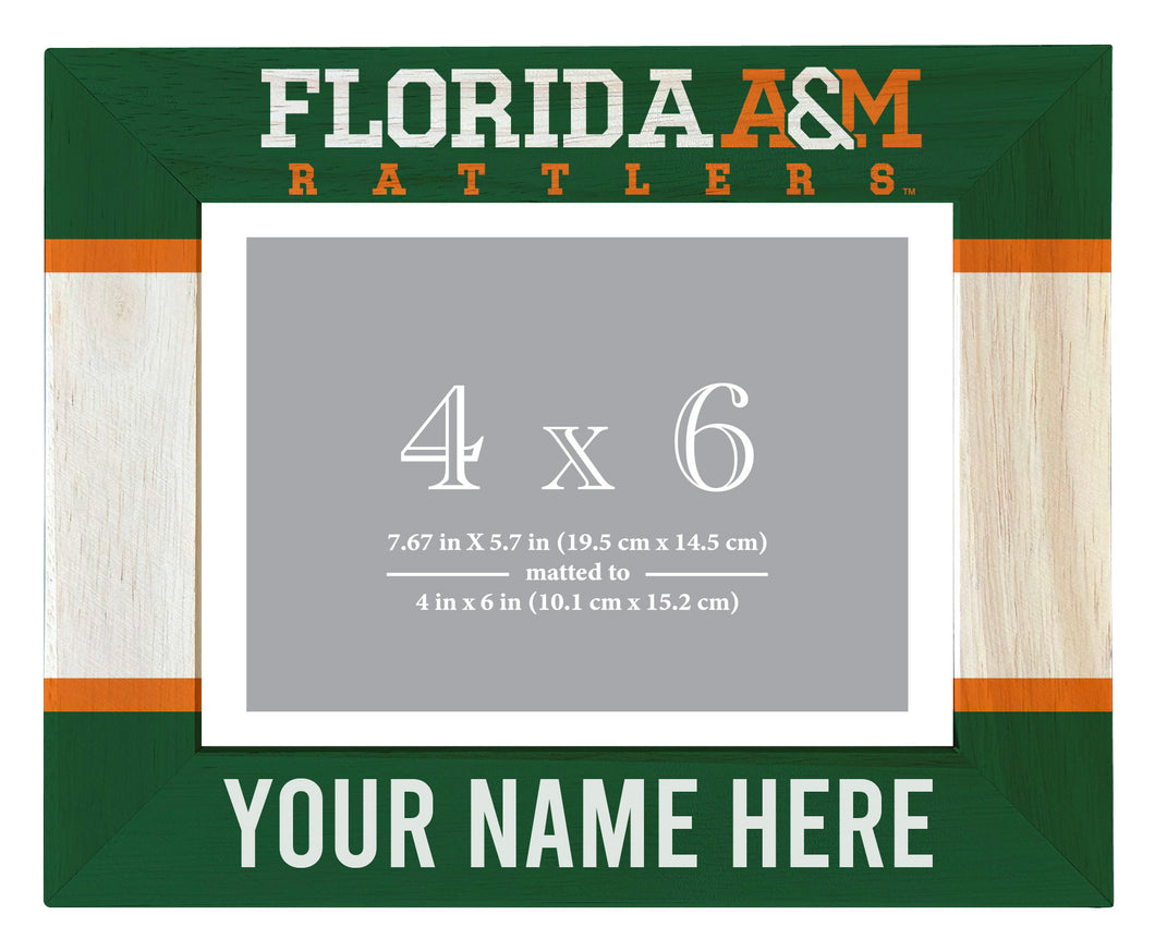 Florida A&M Rattlers Customizable Wooden Photo Frame Matted 4