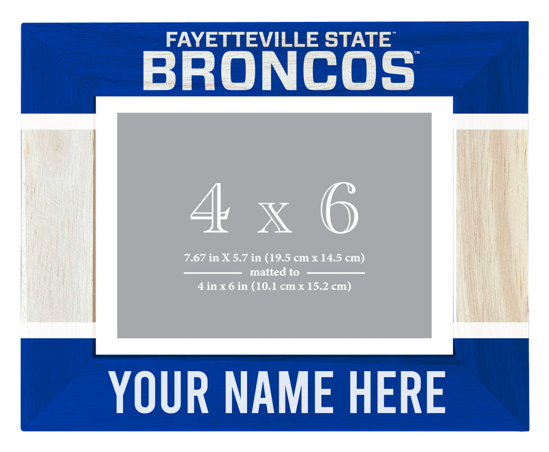 Fayetteville State University Customizable Wooden Photo Frame Matted 4"x 6" Officially Licensed Collegiate Product Printed