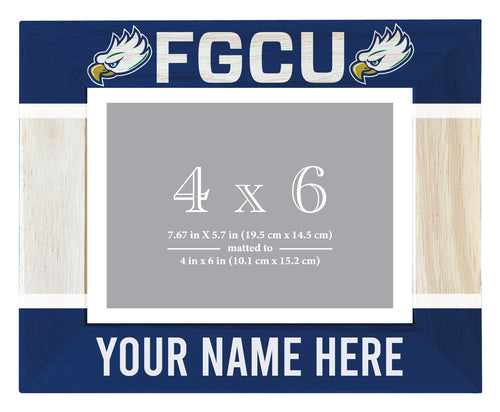 Florida Gulf Coast Eagles Customizable Wooden Photo Frame Matted 4
