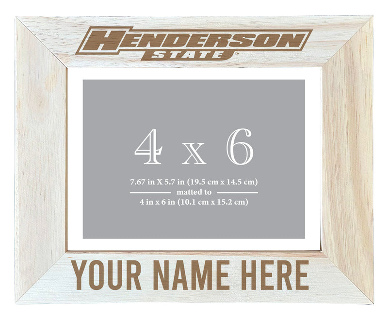 Henderson State Reddies Customizable Wooden Photo Frame Matted 4"x 6" Officially Licensed Collegiate Product Engraved