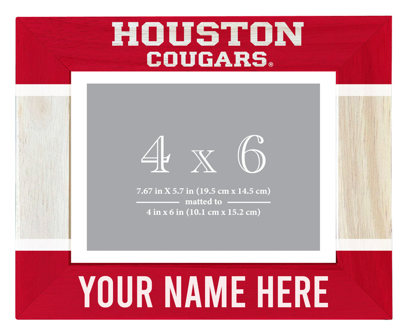 University of Houston Customizable Wooden Photo Frame Matted 4"x 6" Officially Licensed Collegiate Product Printed