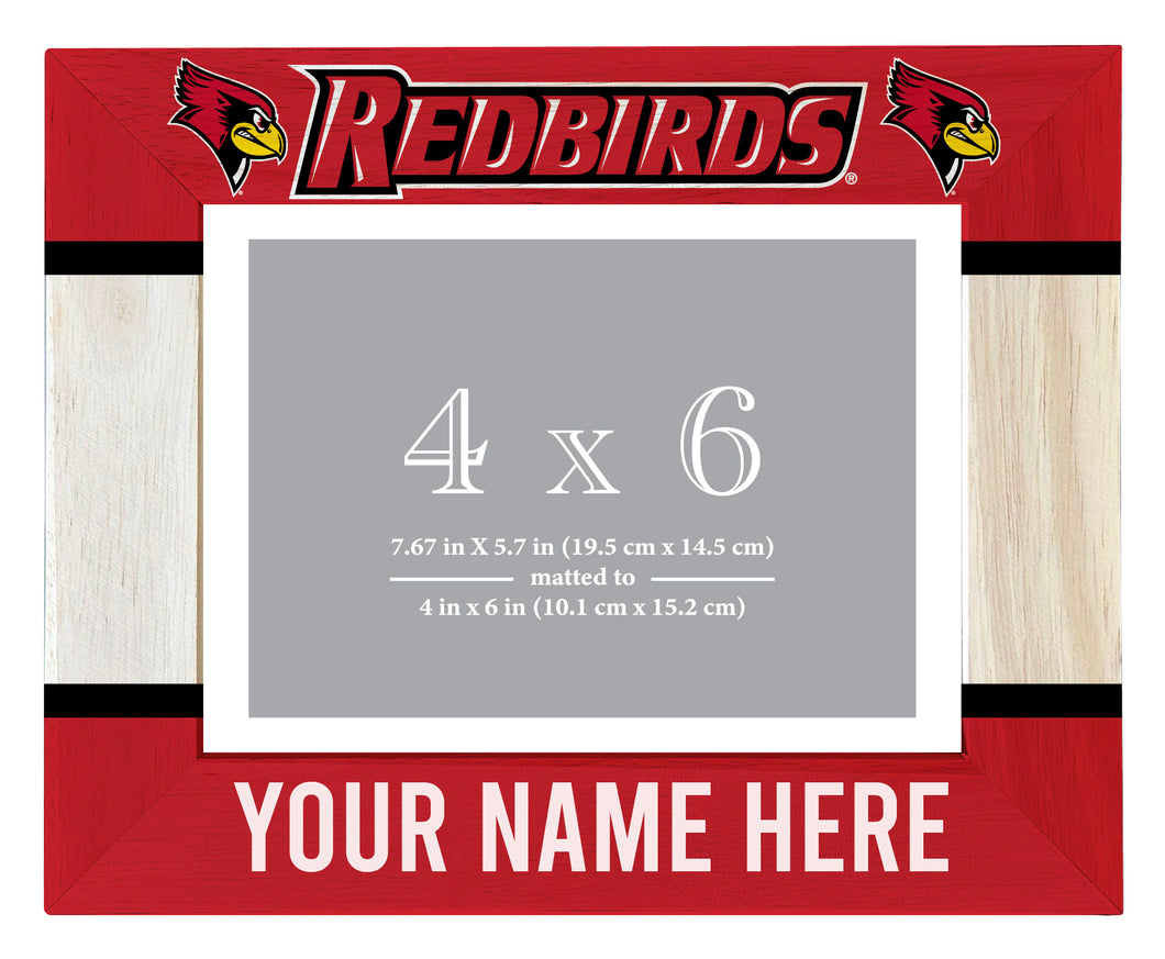 Illinois State Redbirds Customizable Wooden Photo Frame Matted 4