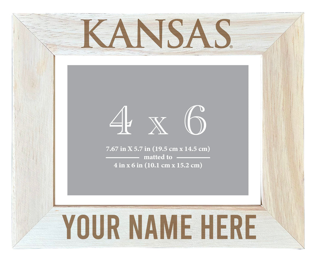 Kansas Jayhawks Customizable Wooden Photo Frame Matted 4