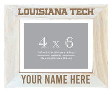 Load image into Gallery viewer, Louisiana Tech Bulldogs Customizable Wooden Photo Frame Matted 4&quot;x 6&quot; Officially Licensed Collegiate Product
