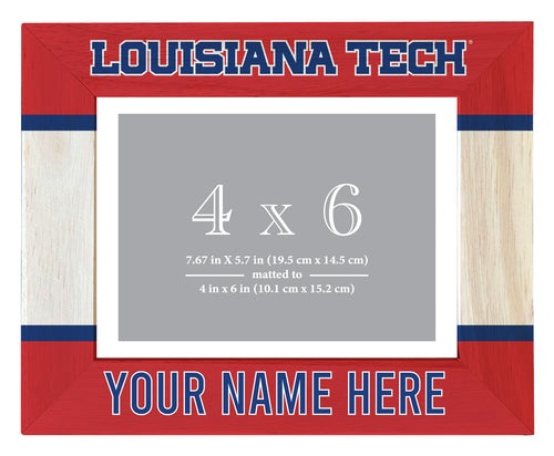 Louisiana Tech Bulldogs Customizable Wooden Photo Frame Matted 4