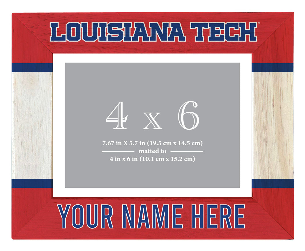 Louisiana Tech Bulldogs Customizable Wooden Photo Frame Matted 4