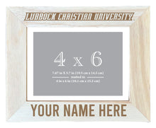 Load image into Gallery viewer, Lubbock Christian University Chaparral Customizable Wooden Photo Frame Matted 4&quot;x 6&quot; Officially Licensed Collegiate Product Engraved
