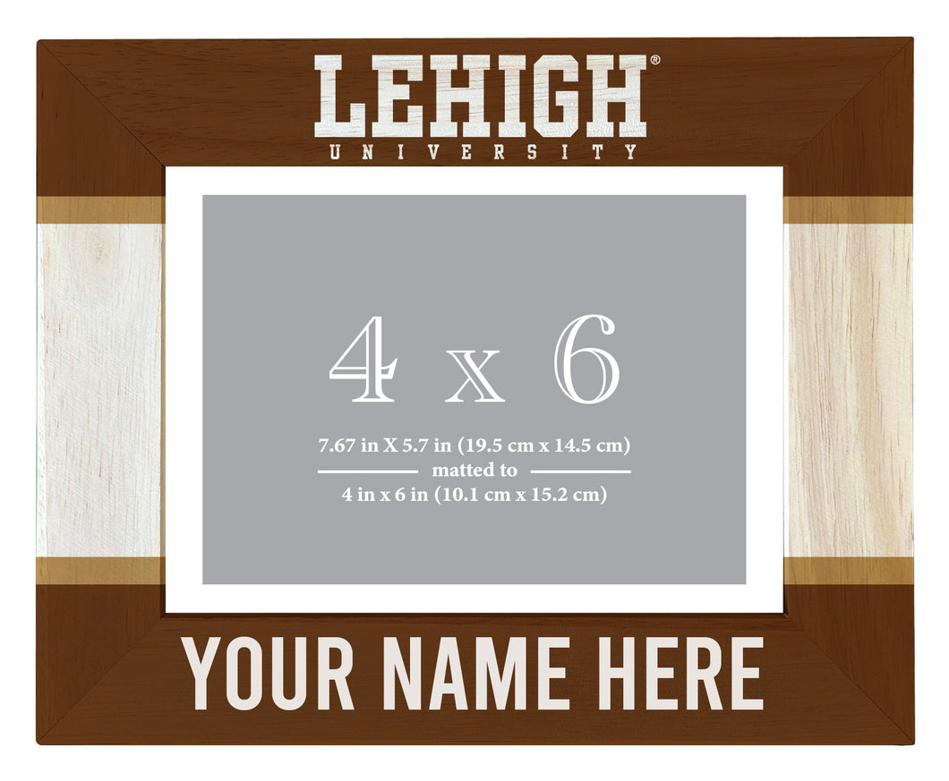 Lehigh University Mountain Hawks Customizable Wooden Photo Frame Matted 4