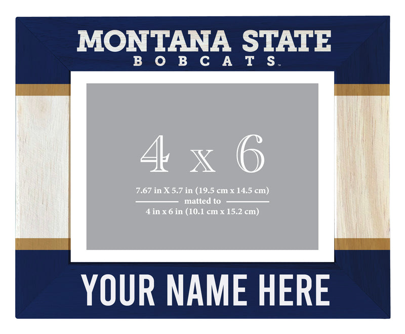 Montana State Bobcats Customizable Wooden Photo Frame Matted 4"x 6" Officially Licensed Collegiate Product Printed