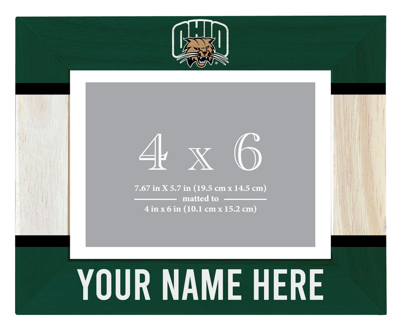 Ohio University Customizable Wooden Photo Frame Matted 4"x 6" Officially Licensed Collegiate Product Printed