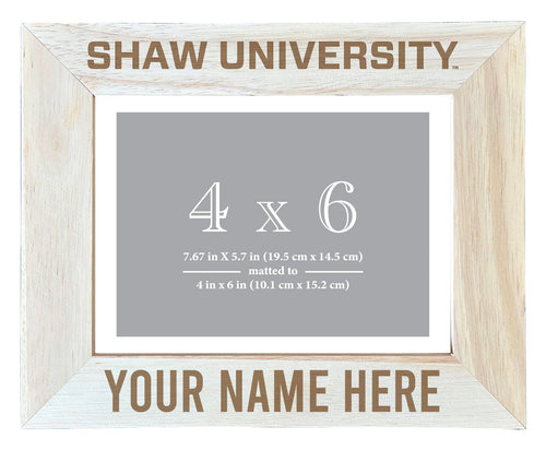 Shaw University Bears Customizable Wooden Photo Frame Matted 4