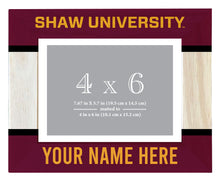 Load image into Gallery viewer, Shaw University Bears Customizable Wooden Photo Frame Matted 4&quot;x 6&quot; Officially Licensed Collegiate Product
