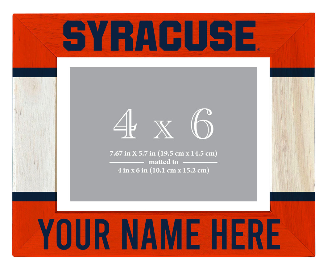 Syracuse Orange Customizable Wooden Photo Frame Matted 4