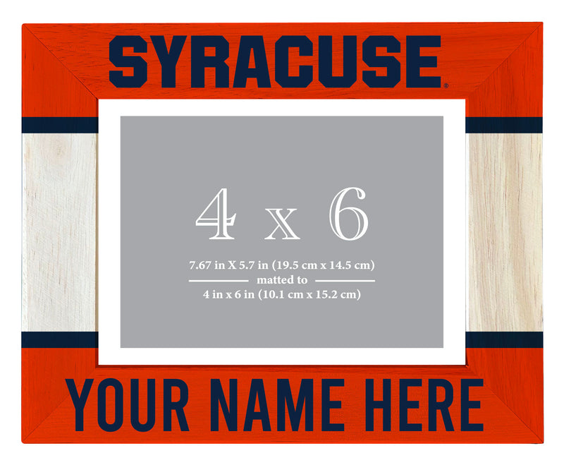 Syracuse Orange Customizable Wooden Photo Frame Matted 4"x 6" Officially Licensed Collegiate Product