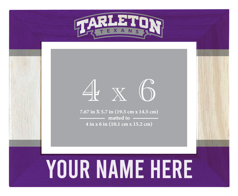 Tarleton State University Customizable Wooden Photo Frame Matted 4"x 6" Officially Licensed Collegiate Product Printed