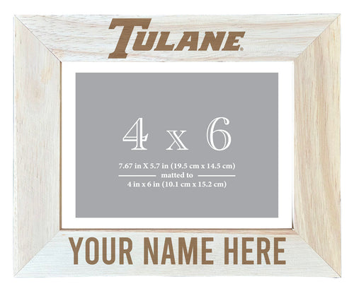 Tulane University Green Wave Customizable Wooden Photo Frame Matted 4