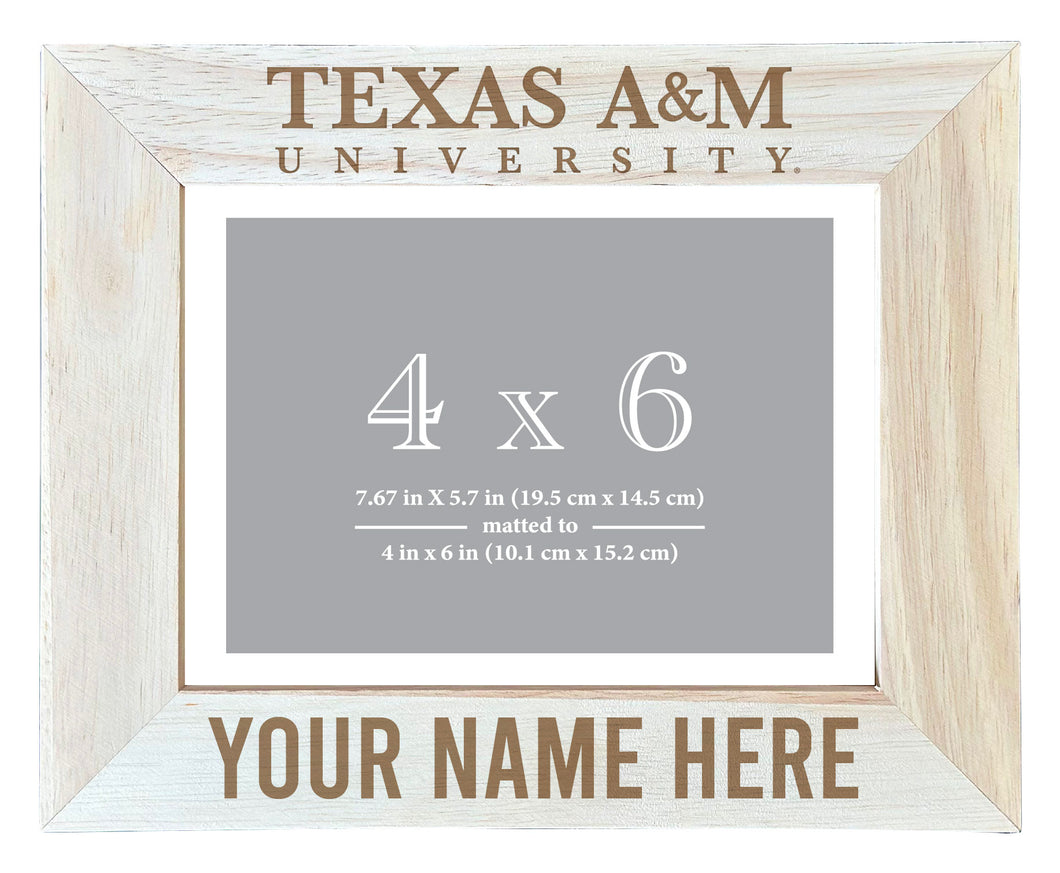 Texas A&M Aggies Customizable Wooden Photo Frame Matted 4