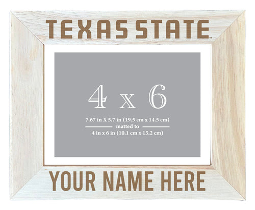 Texas State Bobcats Customizable Wooden Photo Frame Matted 4