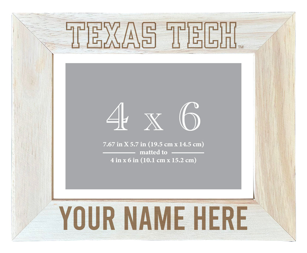 Texas Tech Red Raiders Customizable Wooden Photo Frame Matted 4