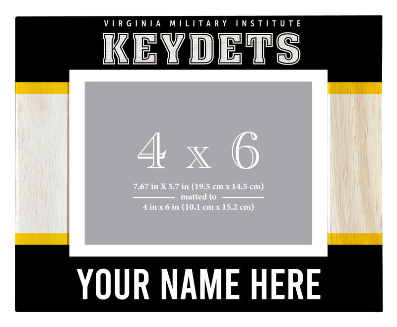 VMI Keydets Customizable Wooden Photo Frame Matted 4"x 6" Officially Licensed Collegiate Product Printed