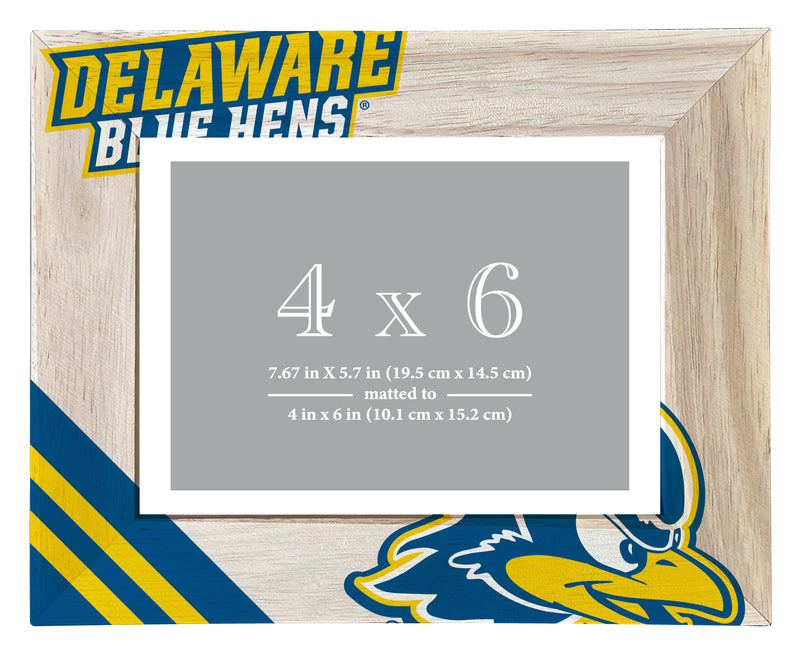 Delaware Blue Hens Officially Licensed College Printed Wooden Photo Frame 4x6 – Horizontal Display