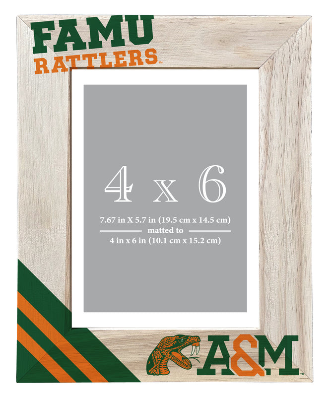 Florida A&M Rattlers Officially Licensed College Printed Wooden Photo Frame 4x6 – Vertical Display