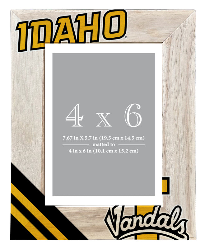 Idaho Vandals Officially Licensed College Printed Wooden Photo Frame 4x6 – Vertical Display