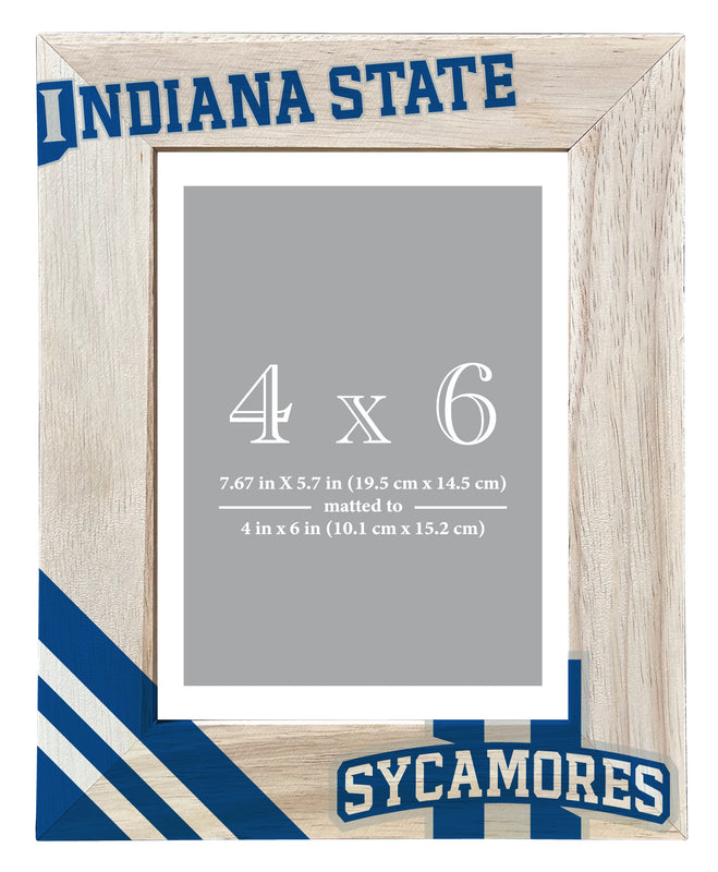 Indiana State University Officially Licensed College Printed Wooden Photo Frame 4x6 – Vertical Display