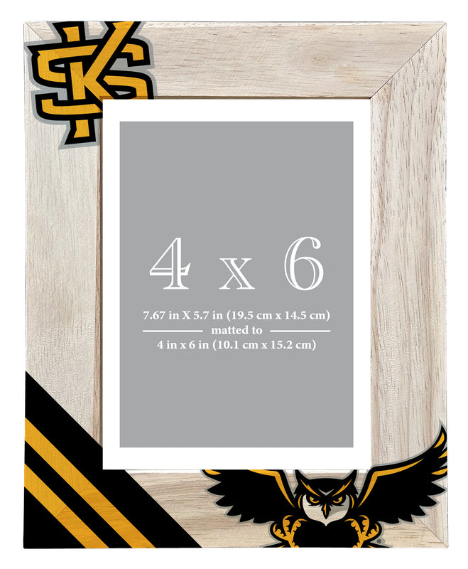 Kennesaw State University Officially Licensed College Printed Wooden Photo Frame 4x6 – Vertical Display