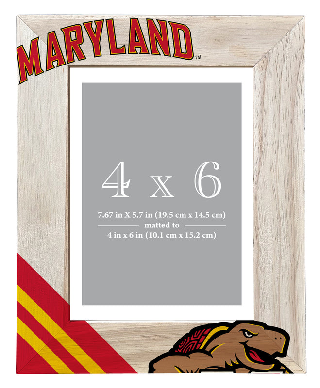 Maryland Terrapins Officially Licensed College Printed Wooden Photo Frame 4x6 – Vertical Display
