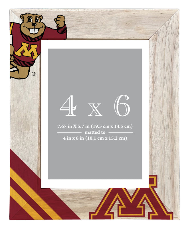 Minnesota Gophers Officially Licensed College Printed Wooden Photo Frame 4x6 – Vertical Display