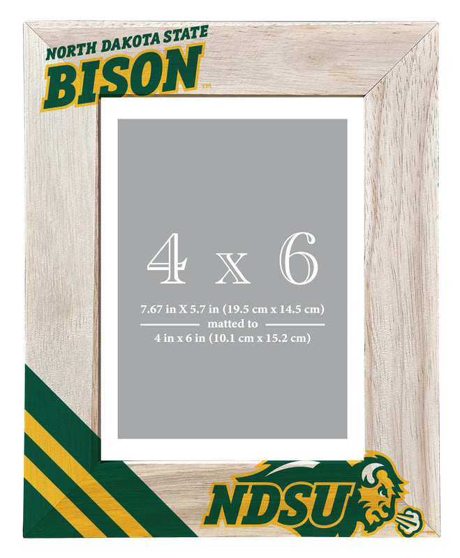 North Dakota State Bison Officially Licensed College Printed Wooden Photo Frame 4x6 – Vertical Display